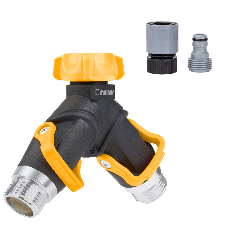 Melnor 65170AMZ two-way lever valve close-up for smooth water control