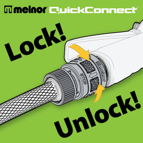 Melnor rubberized grip ensures comfortable handling while switching tools