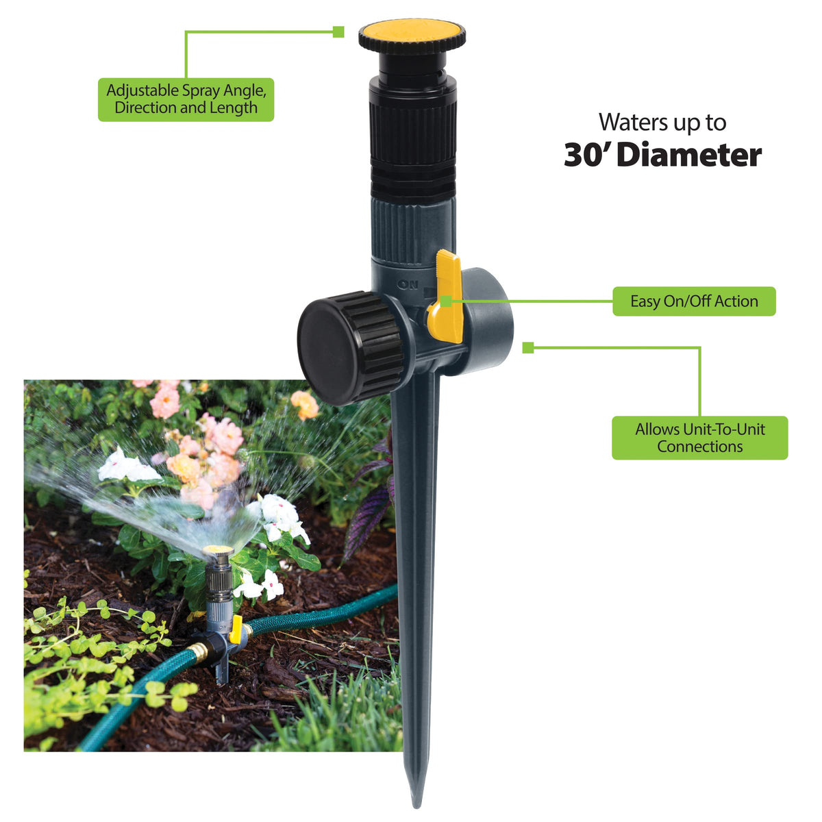 Melnor 65185AMZ QuickConnect starter set speeds tool changes while watering.