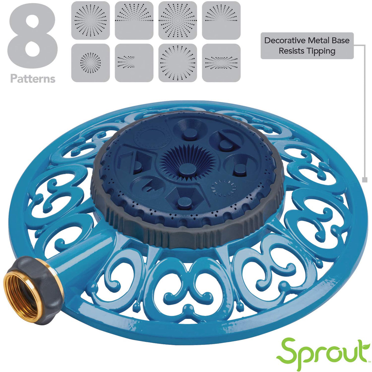 Melnor Blueberry Blue sprinkler adds color while delivering steady coverage