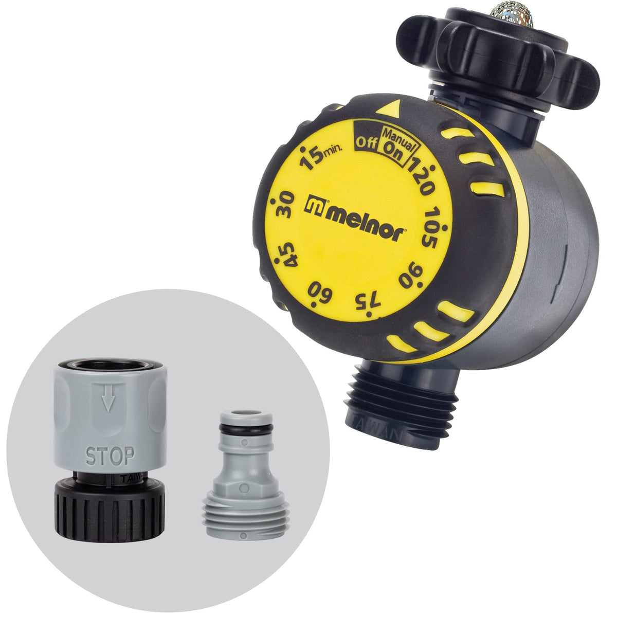 Melnor 65136AMZ mechanical timer front view for easy irrigation control