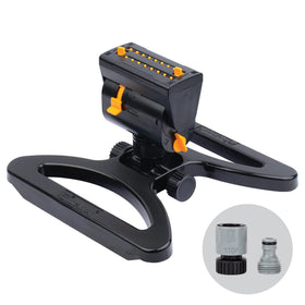 Melnor MiniMax sprinkler coverage demonstrates wide-area watering for large lawns.