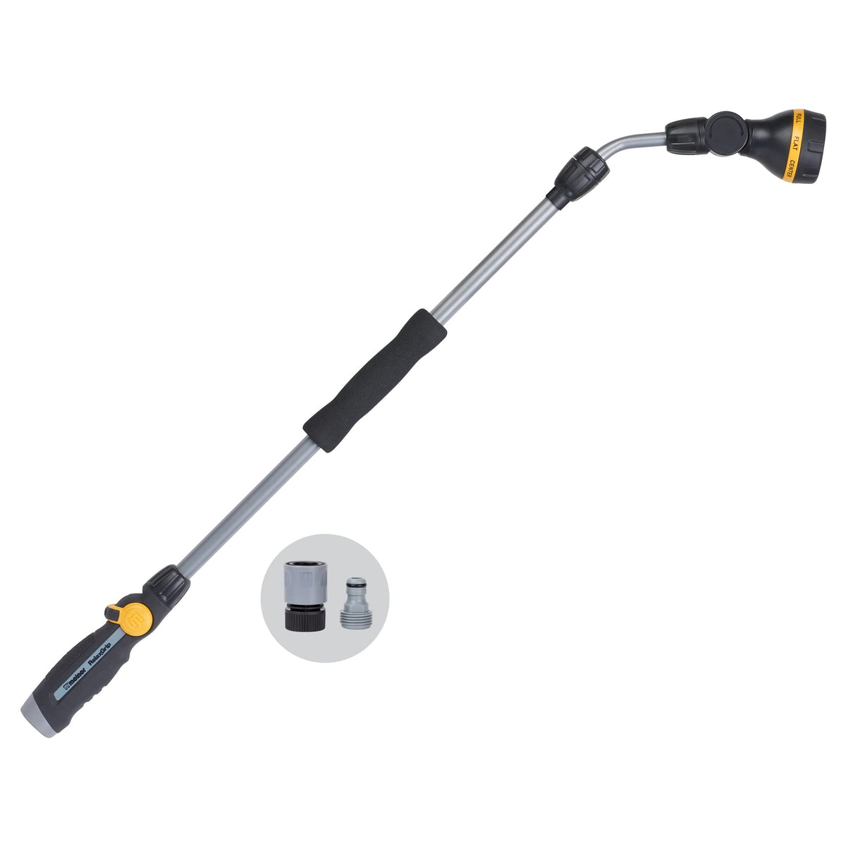 Melnor RelaxGrip handle close-up showing ergonomic comfort for long watering tasks