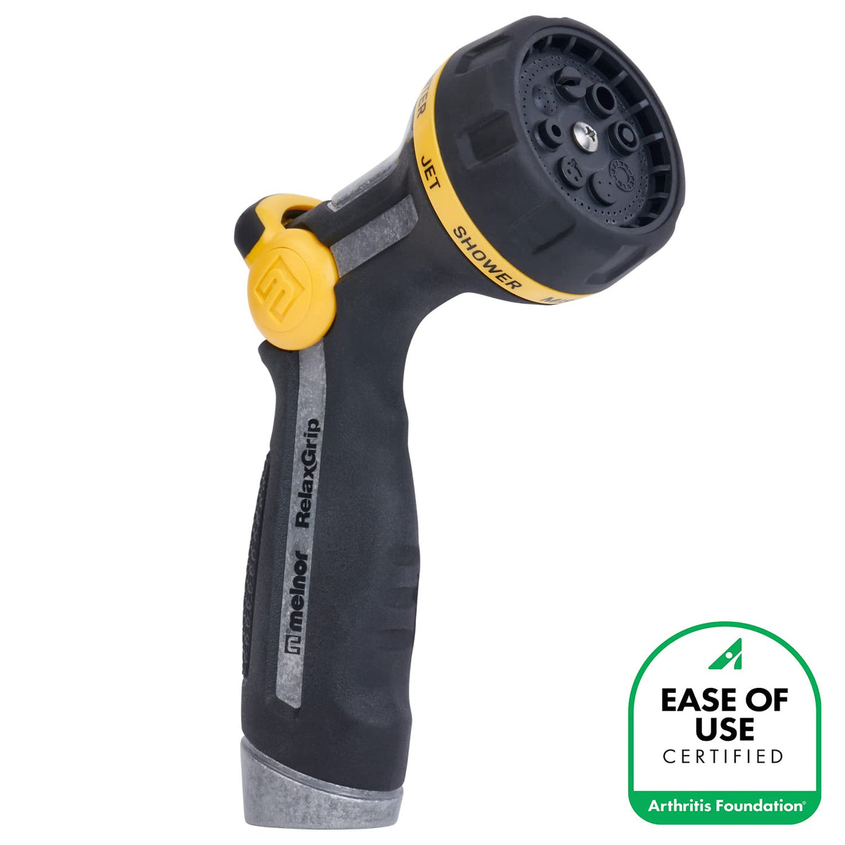 Melnor RelaxGrip metal threads ensure durable, leak-resistant connections.