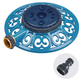 Melnor Sprout 8-pattern sprinkler demonstrates versatile watering for irregular lawns