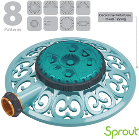 Melnor Sprout Gooseberry Green base adds decorative stability to garden beds.