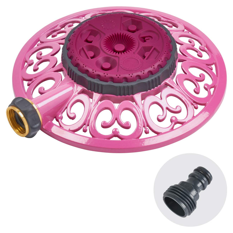 Melnor Sprout metal 8-pattern sprinkler for versatile yard coverage.