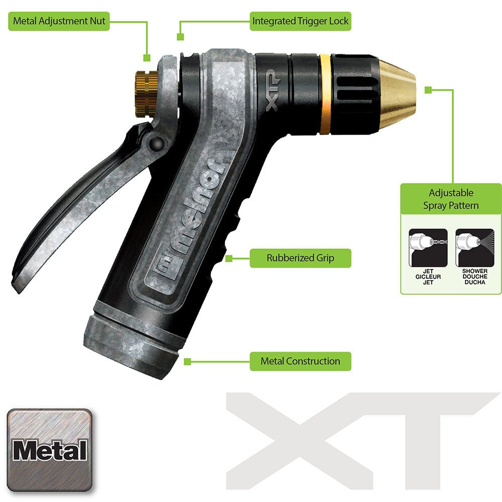 Melnor XTl metal-core nozzle design highlighting durability.