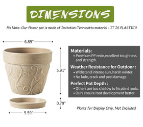 Melphoe 2pack plant pots offer versatile pairing for mixed arrangements.