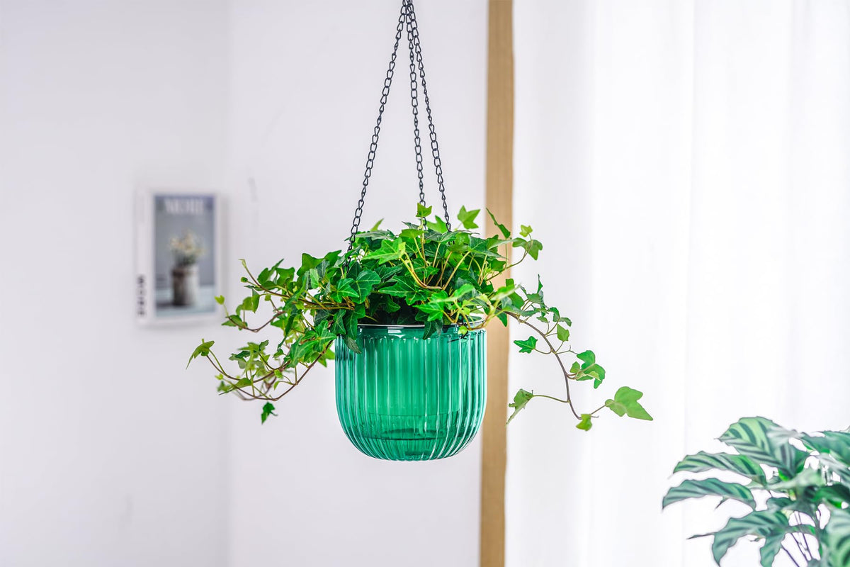 Melphoe emerald planter crafted from durable PET material for weather resistance.