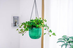Melphoe emerald planter crafted from durable PET material for weather resistance.