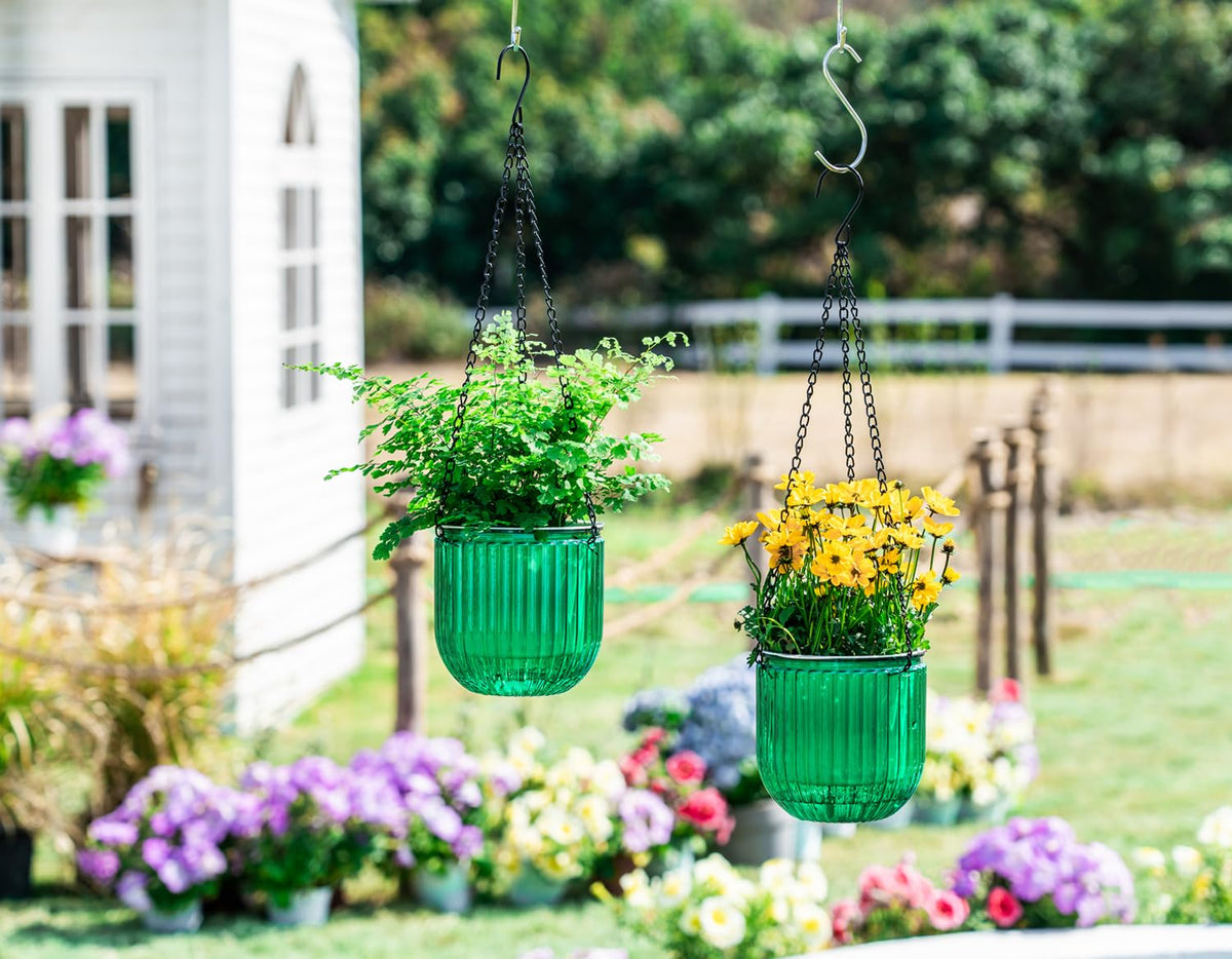 Melphoe emerald hanging planter versatile for indoor and outdoor living spaces