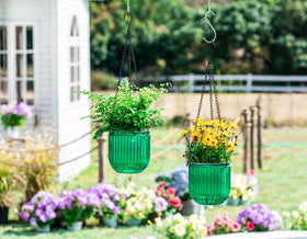 Melphoe emerald hanging planter versatile for indoor and outdoor living spaces