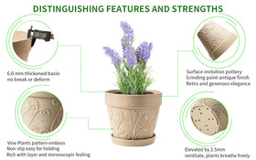 Melphoe imitation-terra-cotta 7inch pot blends with any style.