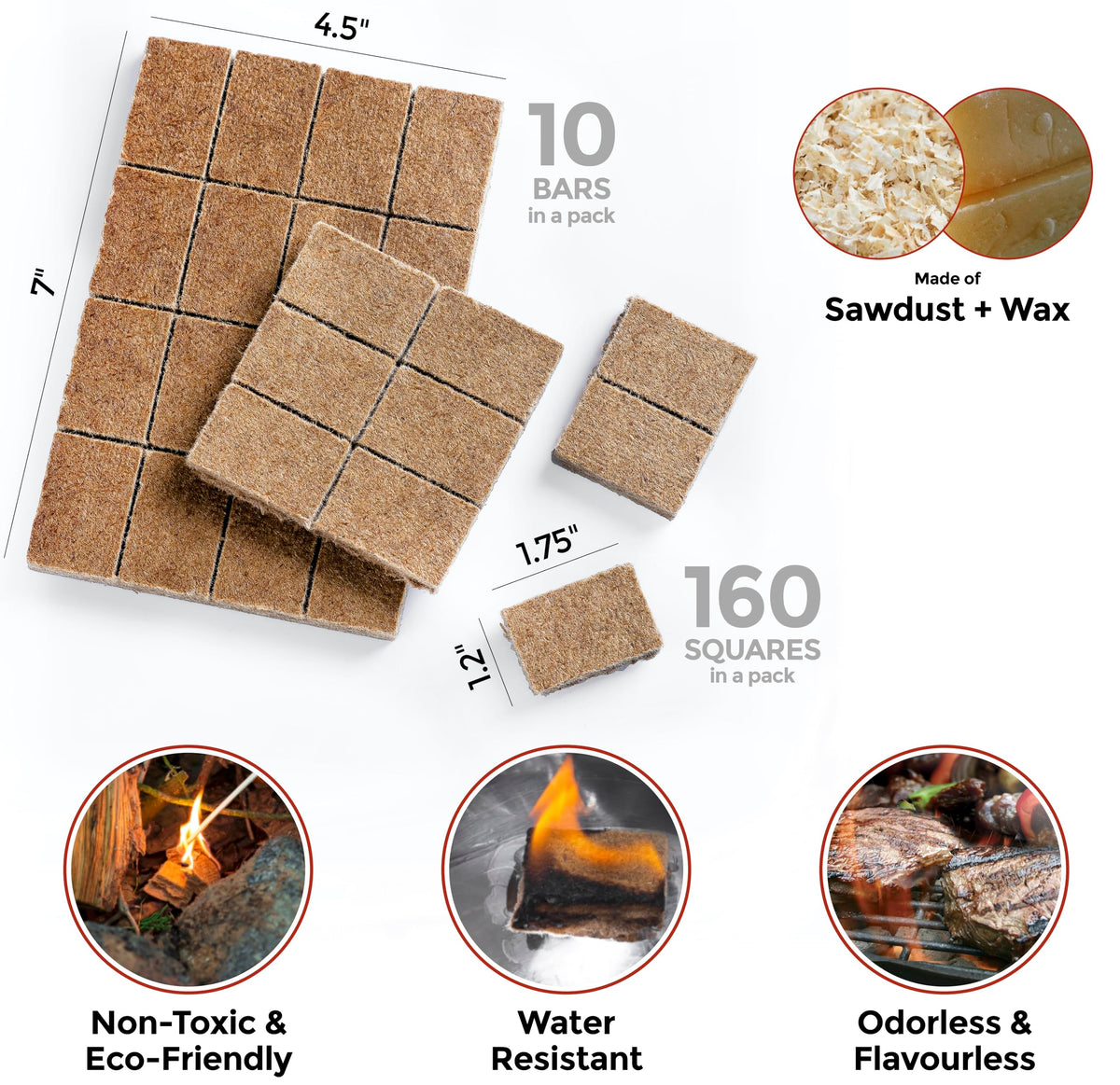 MELTIX cubes help charcoal grills light fast with clean, odor-free burn