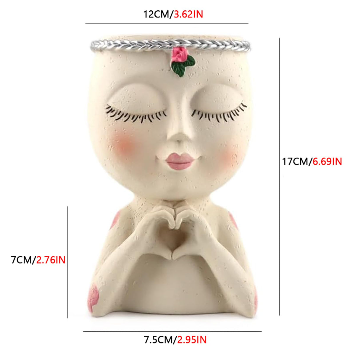 Meltset M Face Planter White smooth finish complements modern home decor in living rooms or offices