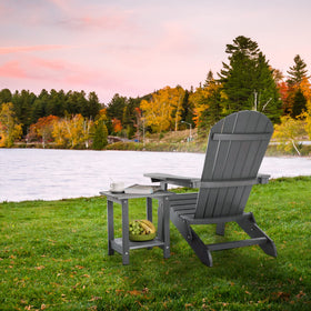 Meluvici double Adirondack side table indoor-outdoor versatility suits patios and living rooms.