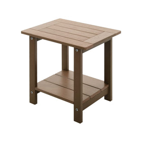 Meluvici double Adirondack side table with upper storage keeps drinks within reach.