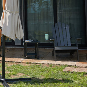 Meluvici easy-assembly side table installs in minutes for instant setup.