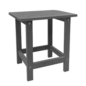 Meluvici outdoor side table grey on patio, ideal for drinks and plants.