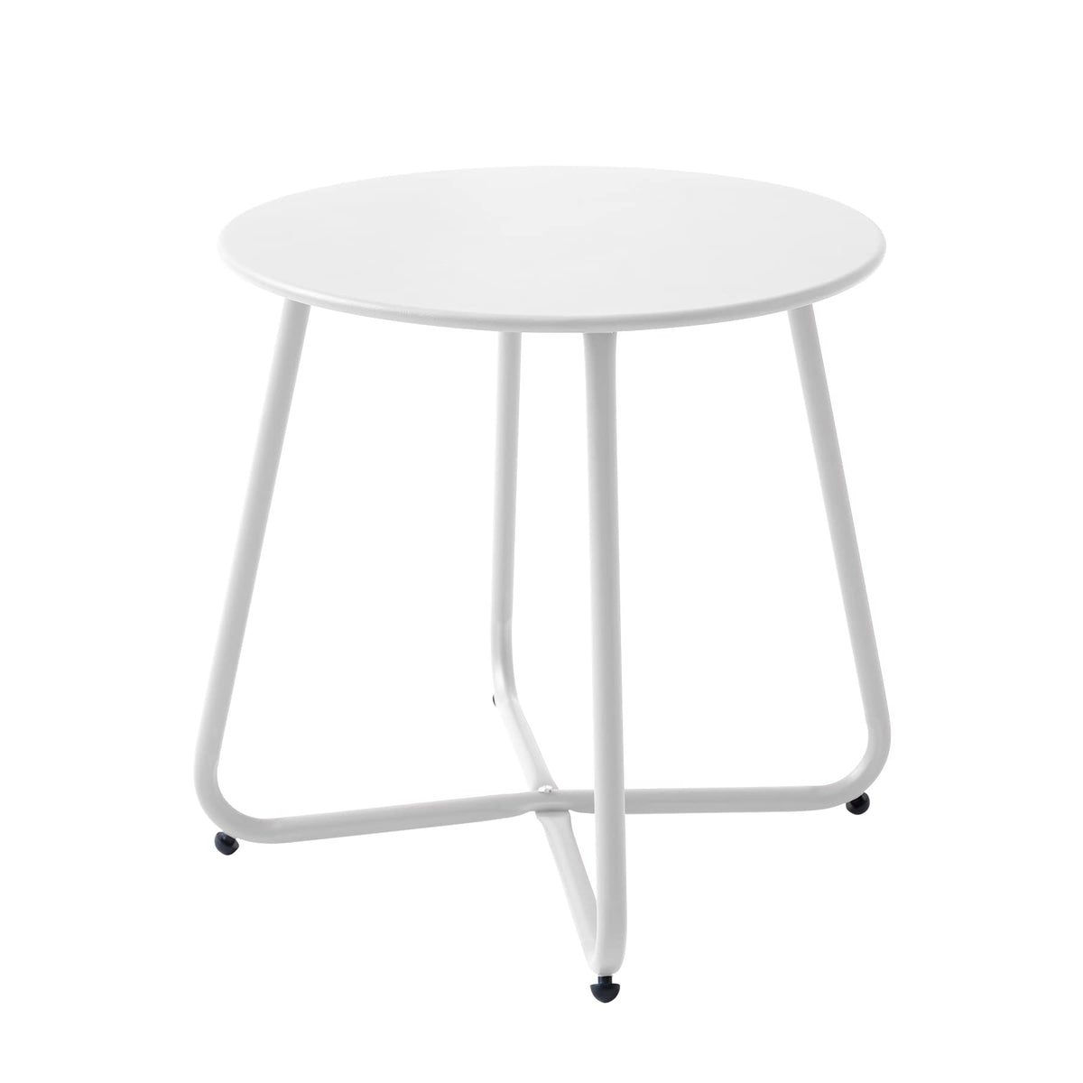 Meluvici patio outdoor side table, round waterproof design ideal for drinks on the balcony.