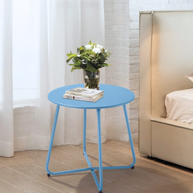 Meluvici setup steps for easy assembly of round blue side table