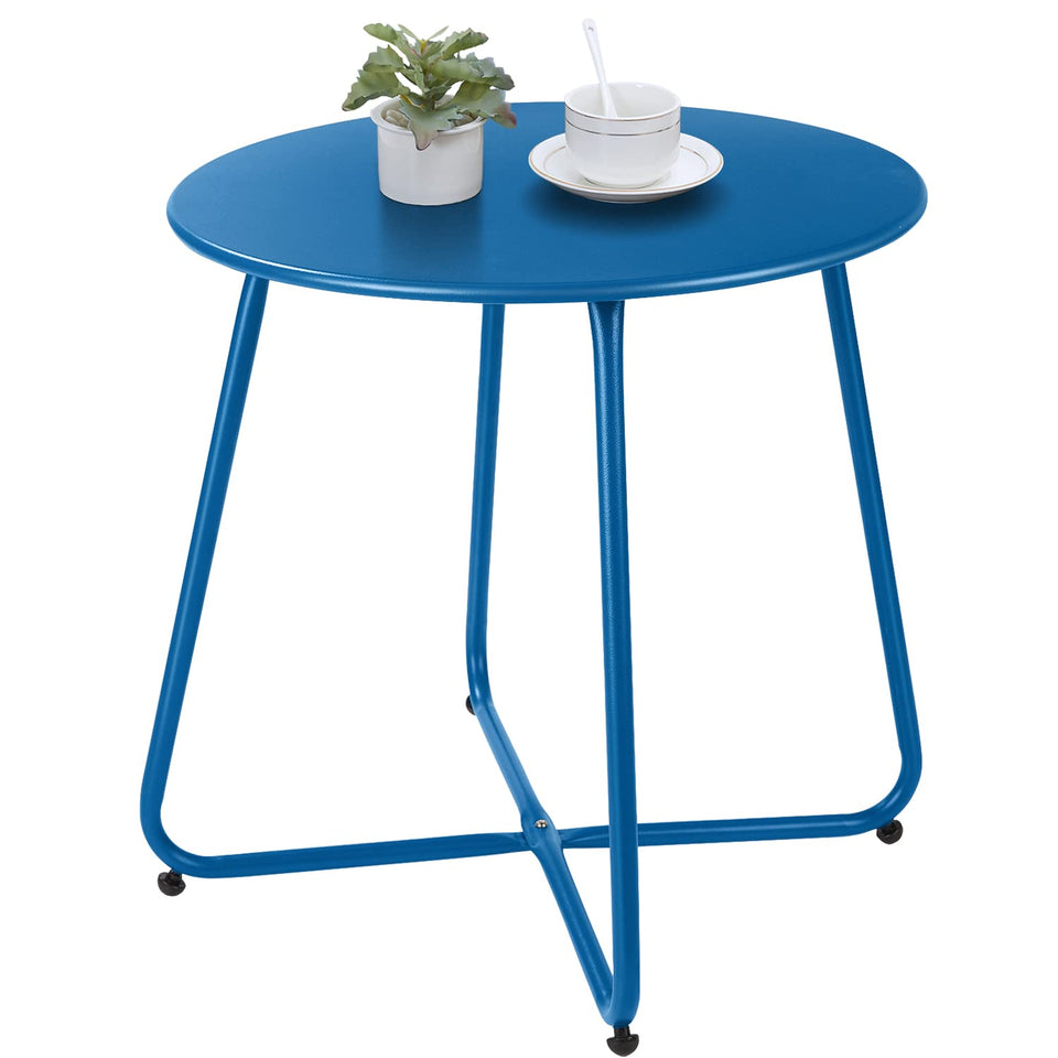 Meluvici patio side table with round top, ideal for small balconies and cozy corners.