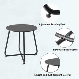 Meluvici Patio small side table captured from side angle, easy to assemble.
