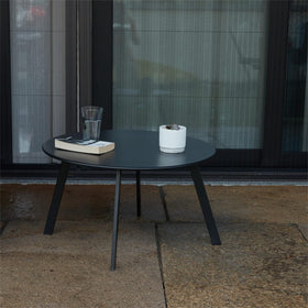 Meluvici side table close-up finish in black showcases anti-rust coating