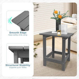 Meluvici end table in grey, durable outdoor companion for poolside setup.
