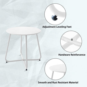 Meluvici weather-resistant table surface with glossy finish withstands sun and rain.