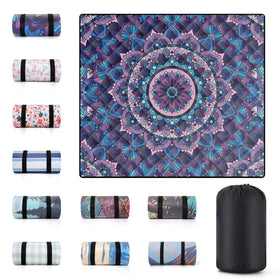 memKiya 80x80 waterproof picnic blanket spread on grass for a spill-free outdoor picnic