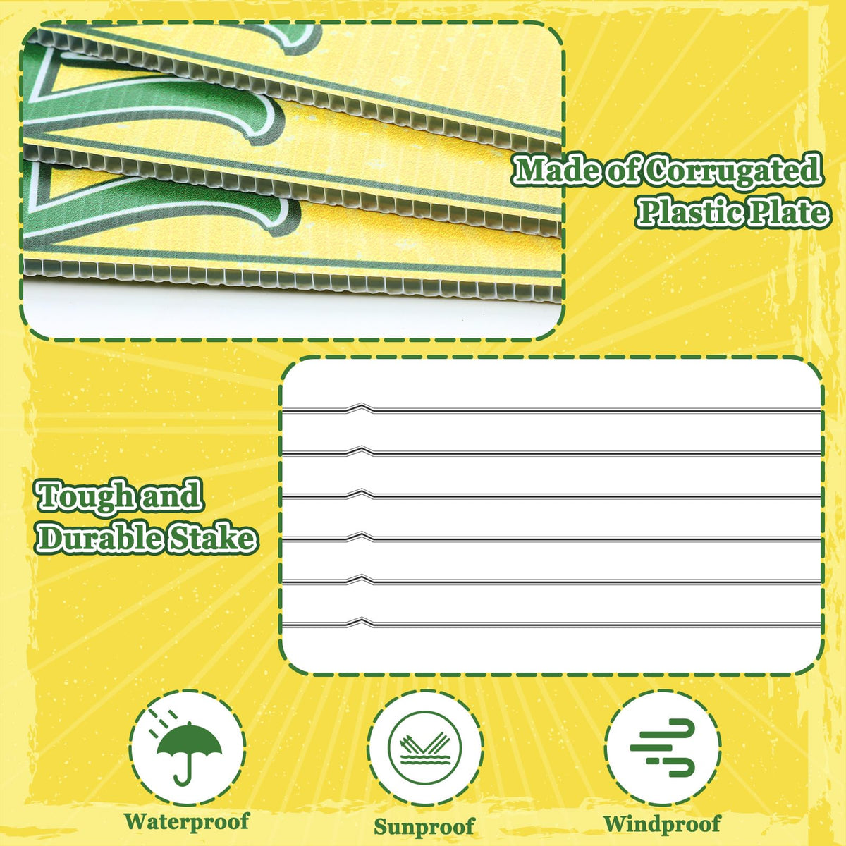 Memorywuu 3-pack lemon signs with durable metal stakes for outdoors.