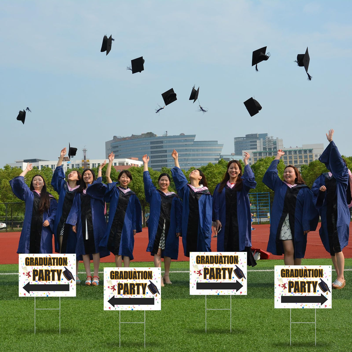 Memorywuu black and white graduation sign suitable for any theme.