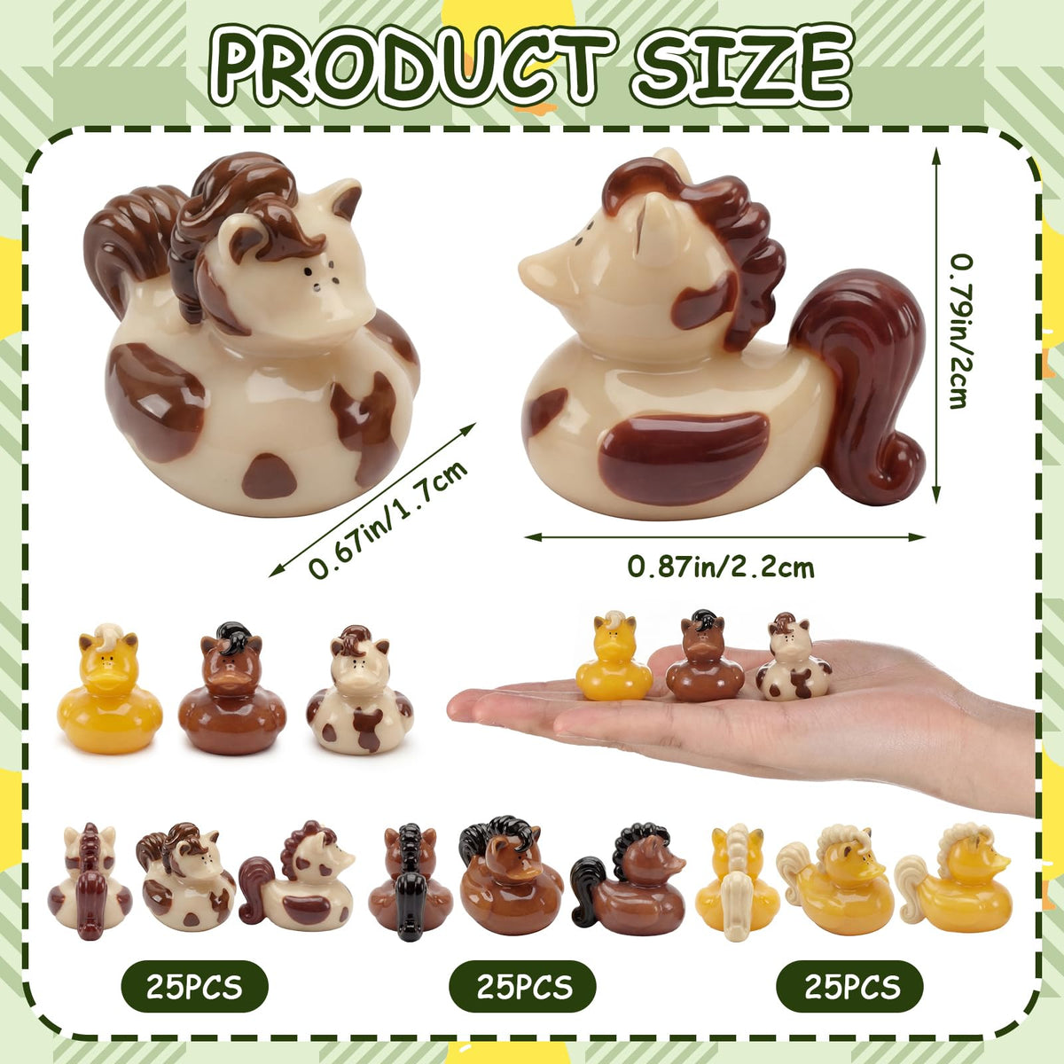 Memorywuu bronco duck resin figure in action pose adds playful energy to tables.