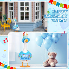 Memorywuu cement or plastic goose outfit suits mixed materials for durable decor.