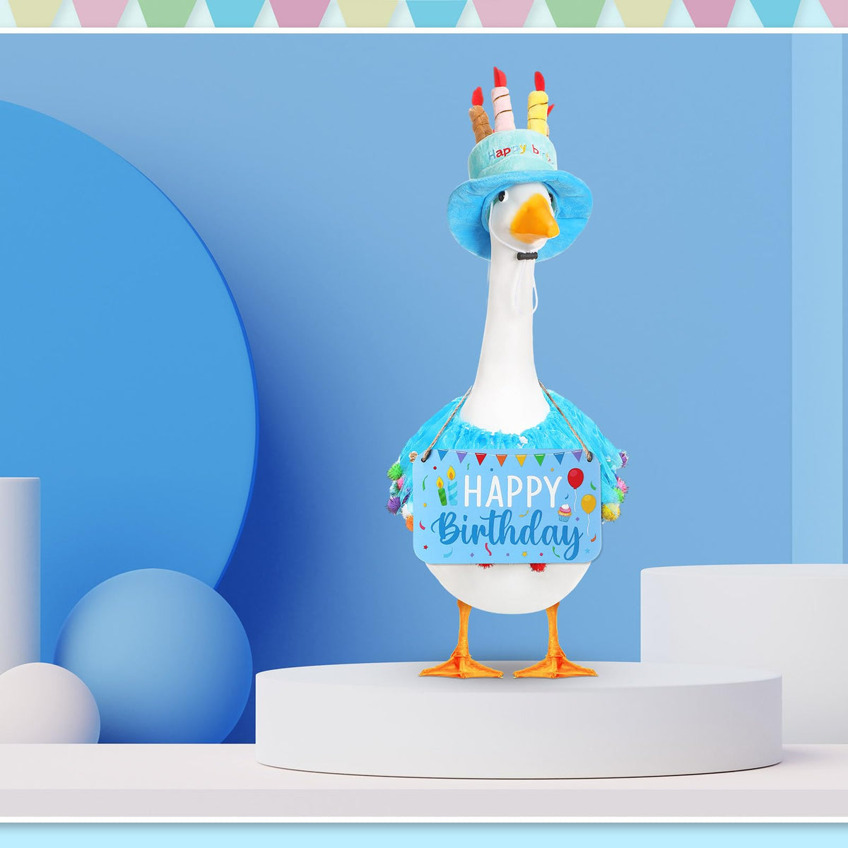 Memorywuu 23-inch goose costume fits standard lawn geese for easy dressing.