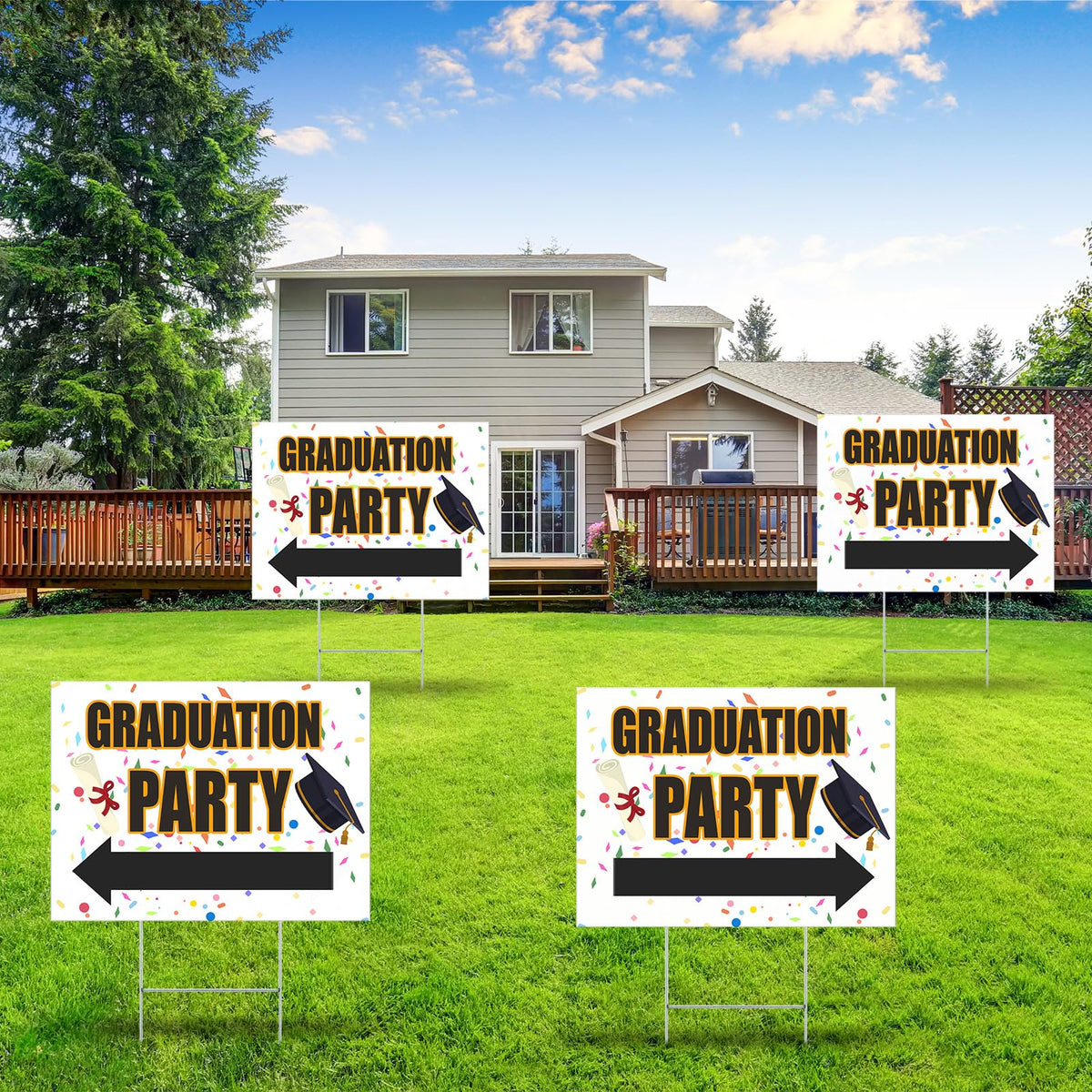 Memorywuu graduation yard sign 4-pack high-visibility for outdoor celebrations.