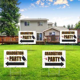 Memorywuu graduation yard sign 4-pack high-visibility for outdoor celebrations.