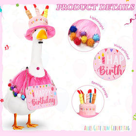Memorywuu lawn goose hat with cupcake design enhances visual appeal on geese.