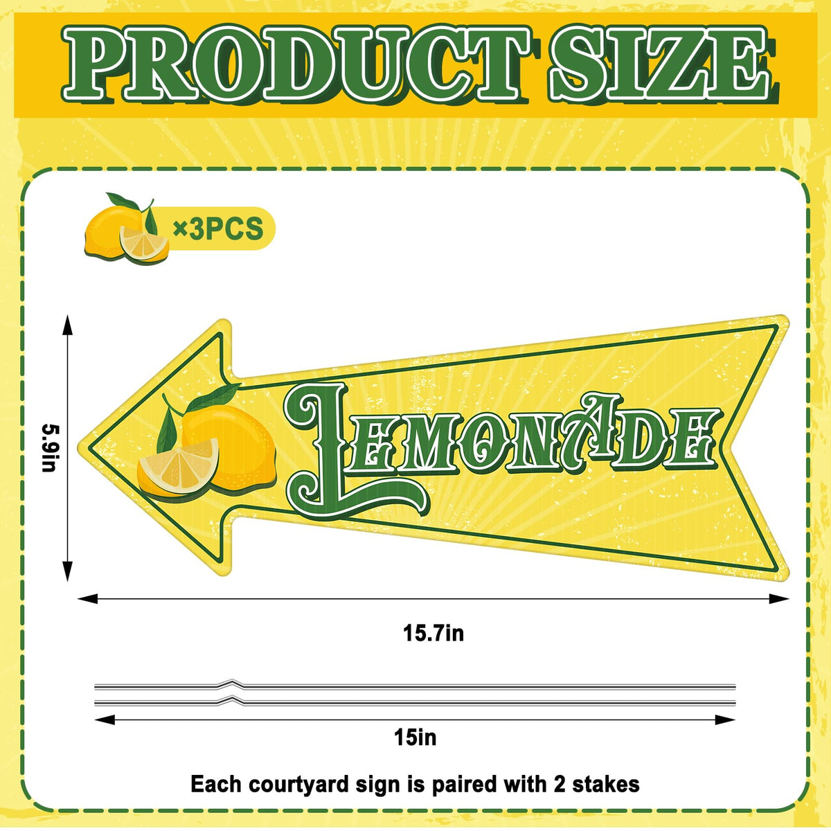 Memorywuu lemonade stand arrow sign back view doubles roadside notice.