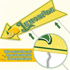 Memorywuu lemonade stand sign with stakes included for quick setup.