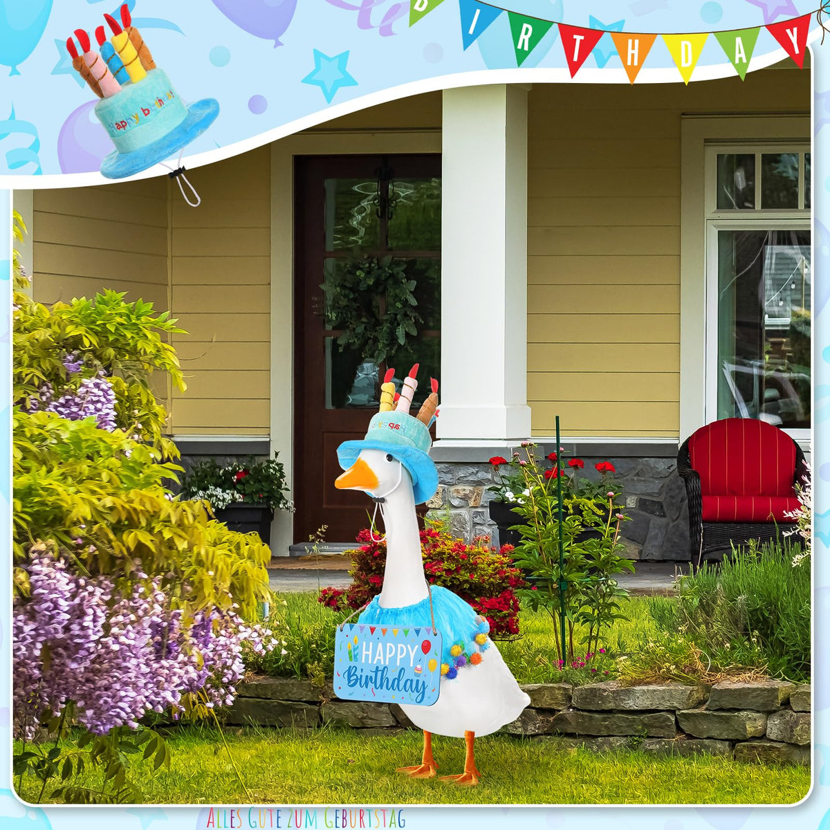 Memorywuu outdoor yard goose decor suitable for patios, gardens, or offices.