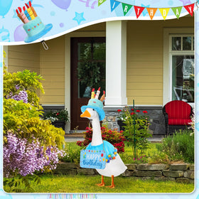 Memorywuu outdoor yard goose decor suitable for patios, gardens, or offices.