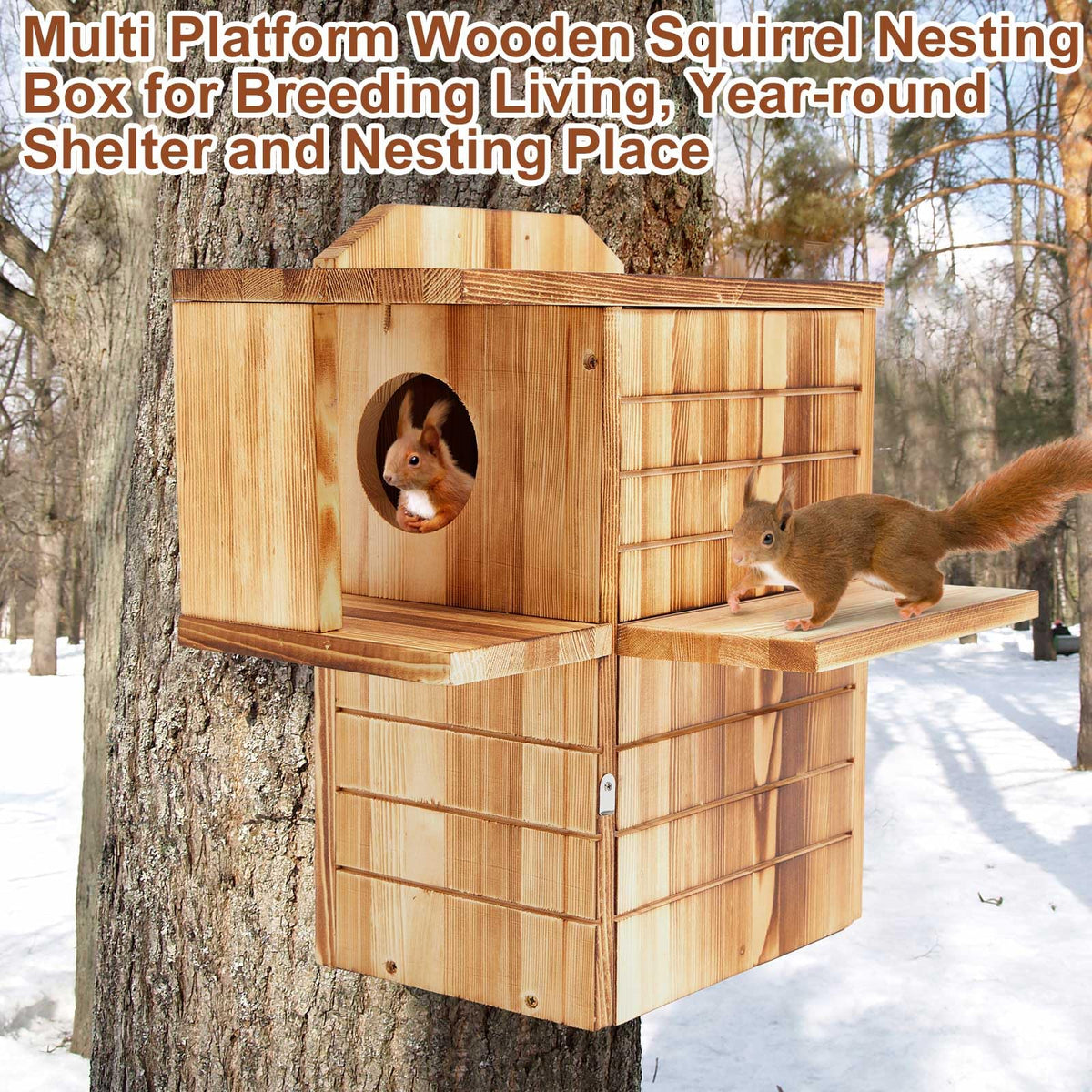 Memorywuu squirrel nesting box installed on fence or tree for simple setup