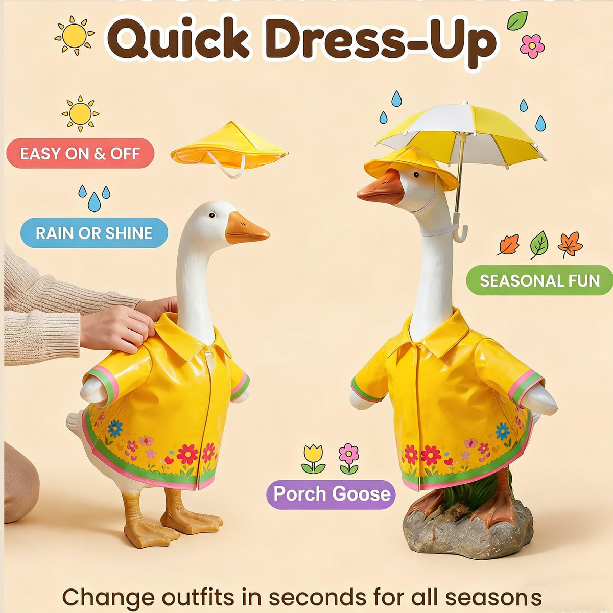 Memxike rainbow umbrella brightens spring showers for lawn display