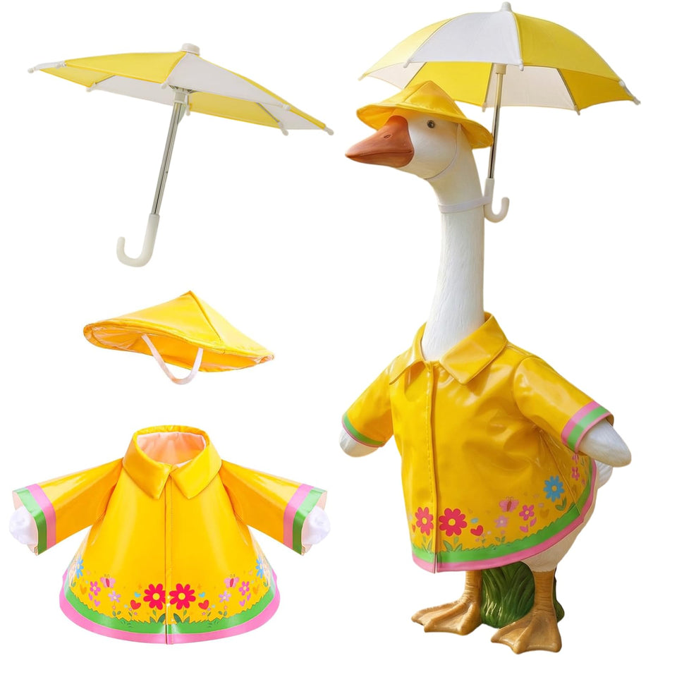 Memxike raincoat for 23-inch porch geese adds bright color on rainy days