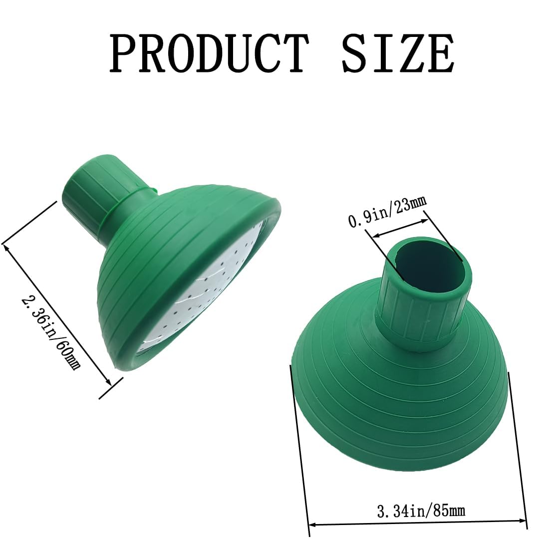 MengMain Watering Can Rose Head side view highlighting the metal front and rubber base