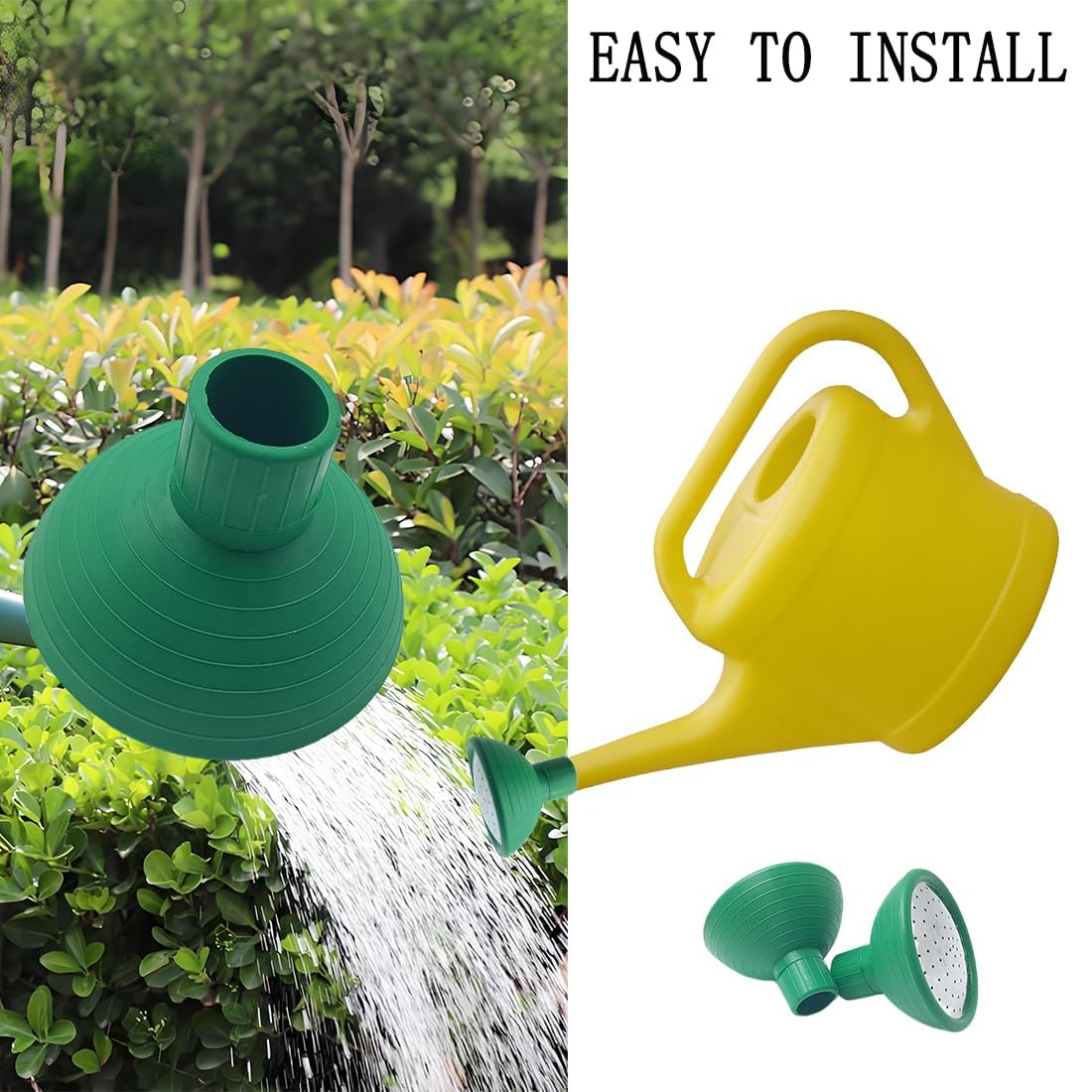 MengMain Watering Can Rose Head packaging showing two sprinkler heads included