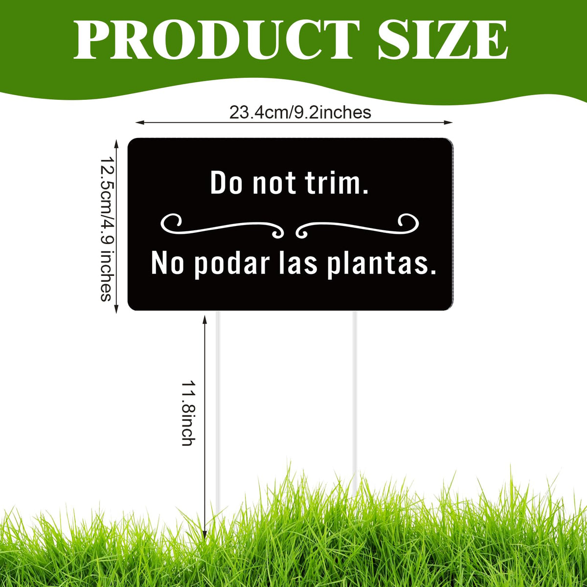 Menkxi bilingual sign with English and Spanish text for easy labeling.